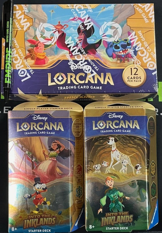 Disney Lorcana Into the Inklands Booster Box & 2 Starter Deck Set!