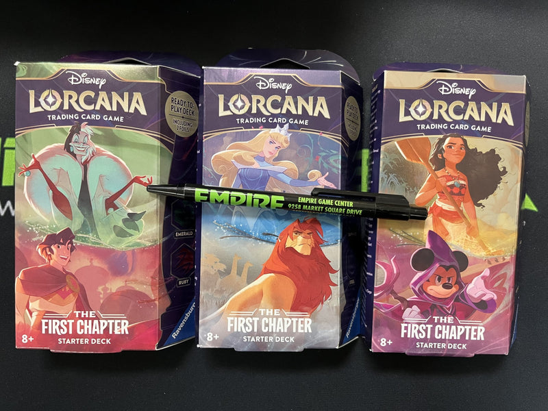 Disney Lorcana: The First Chapter Starter Deck Set of 3 SEALED w/Booster Packs!