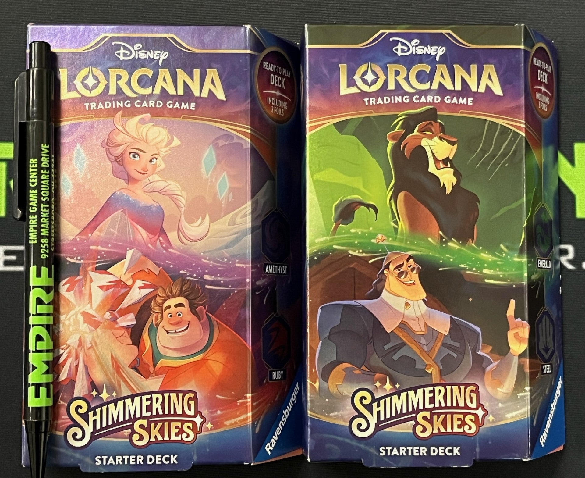 Disney Lorcana Shimmering Skies Starter Deck Set of 2 SEALED w/Booster Packs!